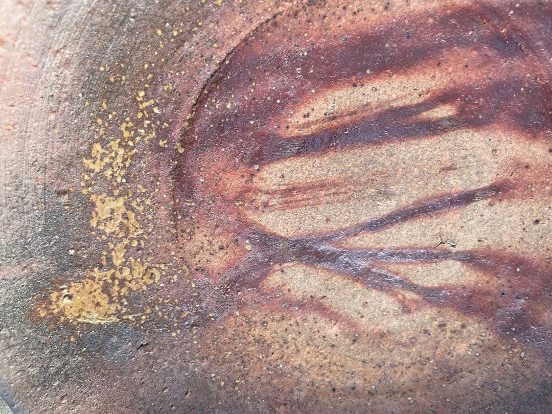 未使用　高級　備前焼　森丁斎作　陶器製装飾皿3枚セット　丸皿