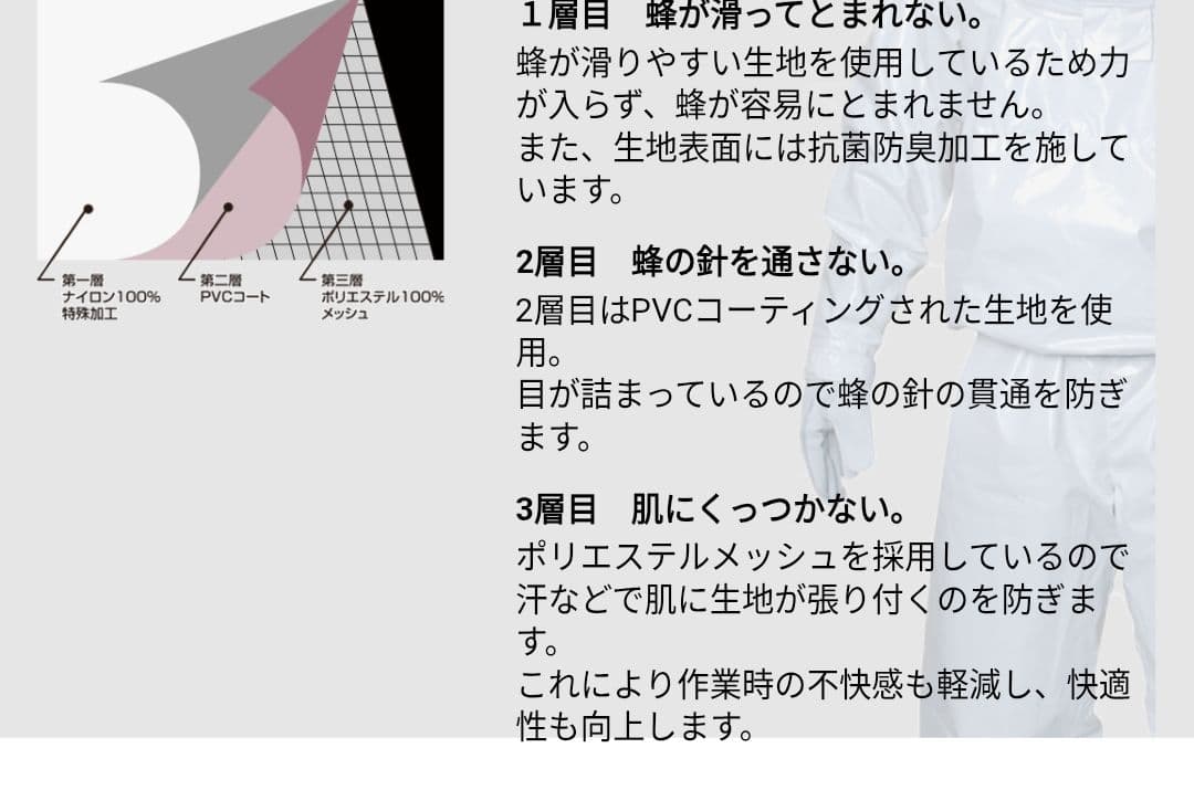 蜂防護服 ラプターⅢ V-1000