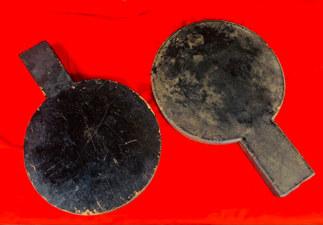 白銅 古鏡 天下一藤原 3枚SET 古手鏡 銅鏡 古和鏡 蔵出し 江戸時代 骨董