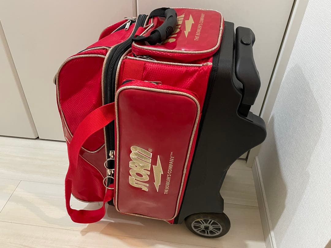 STORM 2ボールローラーバッグ 赤 キャスター付き