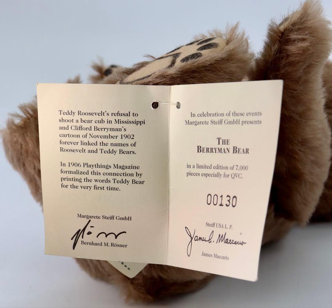 QVC BERRYMAN BEAR 1996 メダル付きテディベア 約27cm