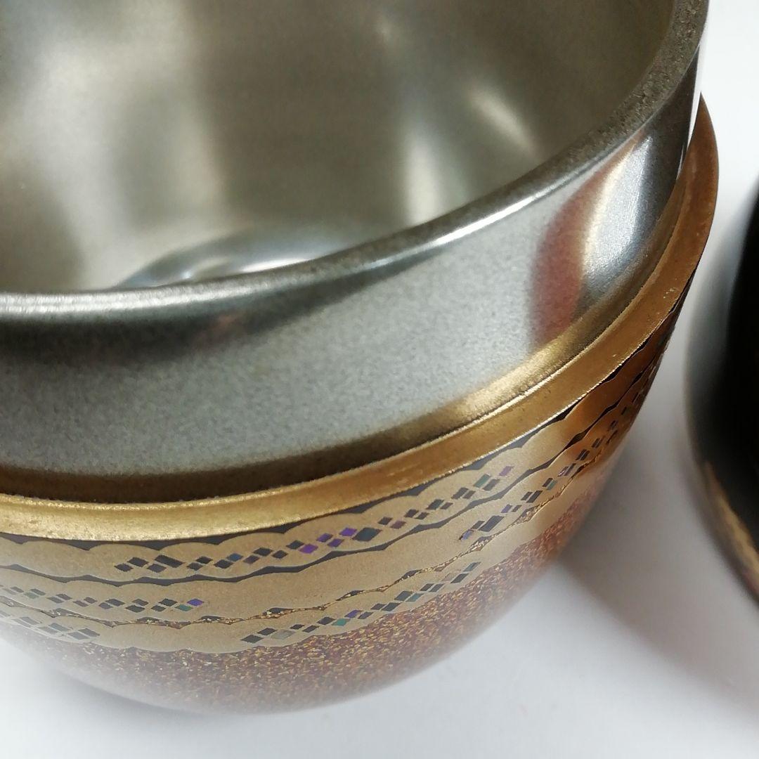 Ｗ２３８　棗　『紅富士蒔絵』『内銀地』『大棗』『細川司光 作』　共箱　茶道具