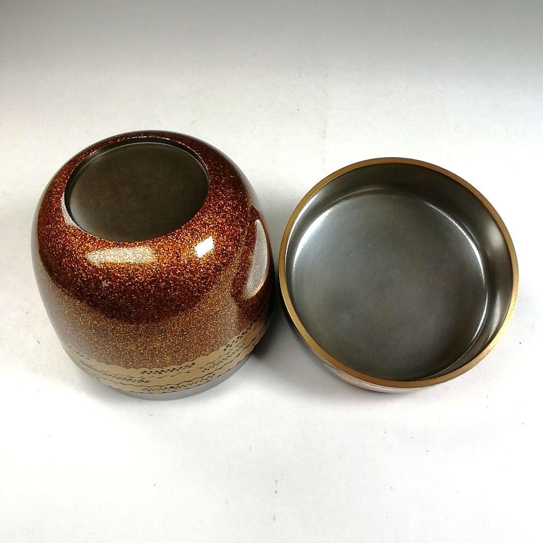 Ｗ２３８　棗　『紅富士蒔絵』『内銀地』『大棗』『細川司光 作』　共箱　茶道具