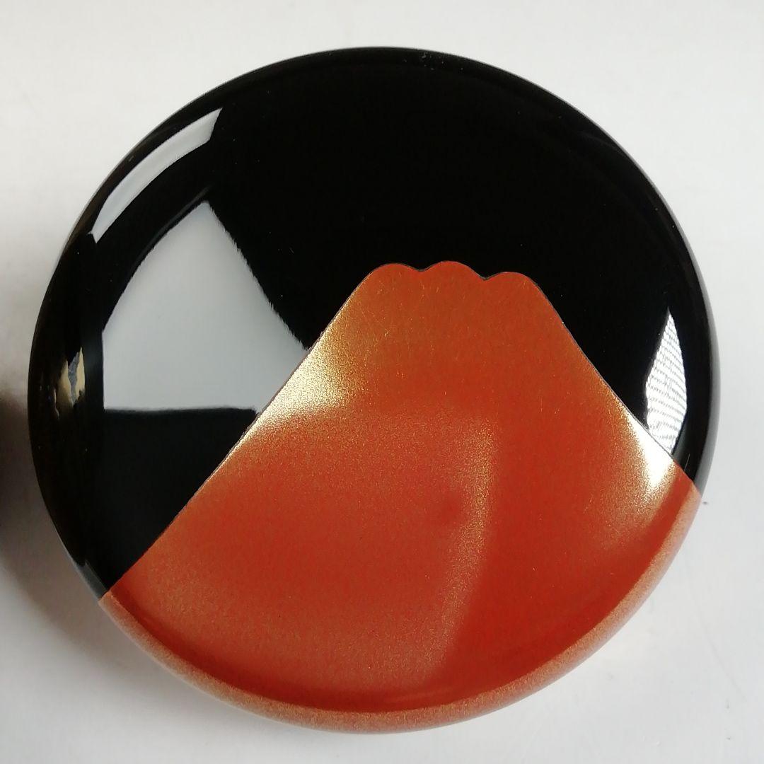 Ｗ２３８　棗　『紅富士蒔絵』『内銀地』『大棗』『細川司光 作』　共箱　茶道具