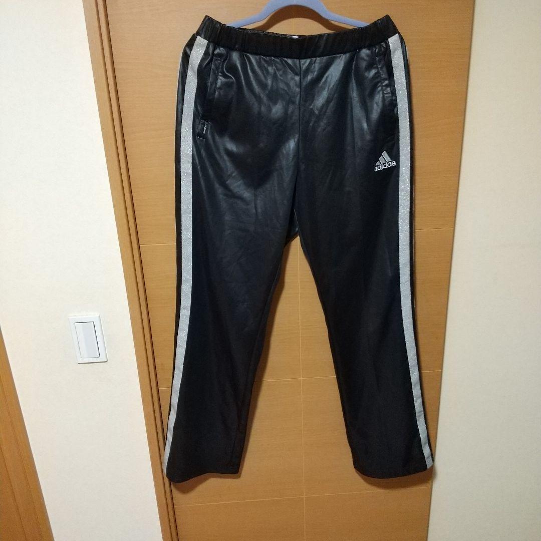 adidas ジャージ　上下セットアップ　黒白光沢　サイズO