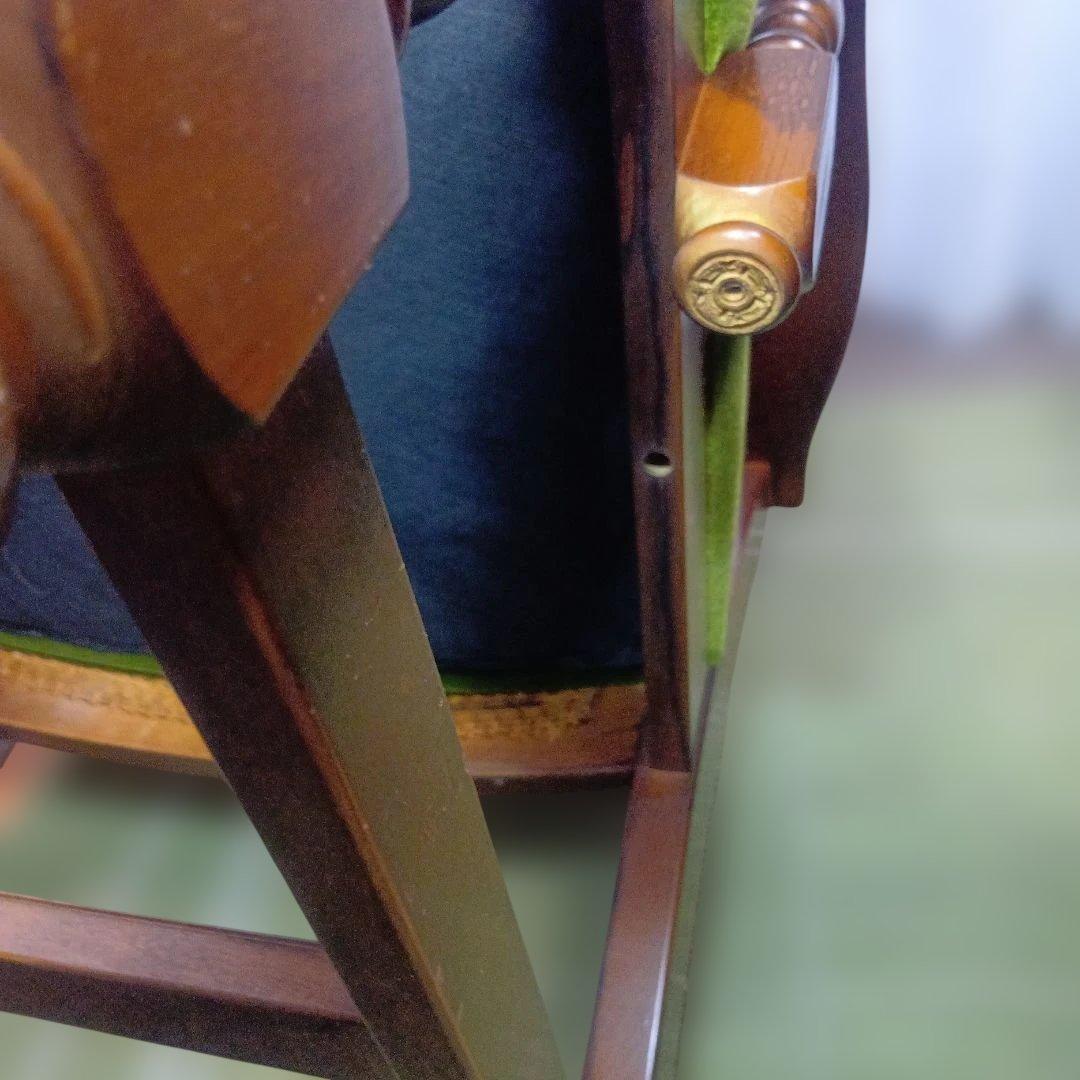 オールドカリモクbackrest-rattan モケットグリーンkarimoku