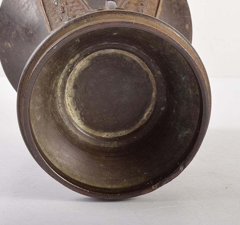 中国　古銅宣徳銅　神獣雷文瓢　M　R4924