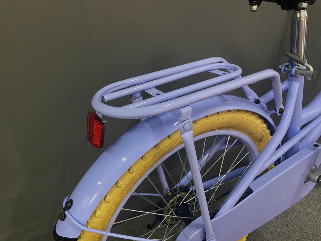 おしゃれカラー パープル×イエロータイヤ 子供用自転車 20インチ