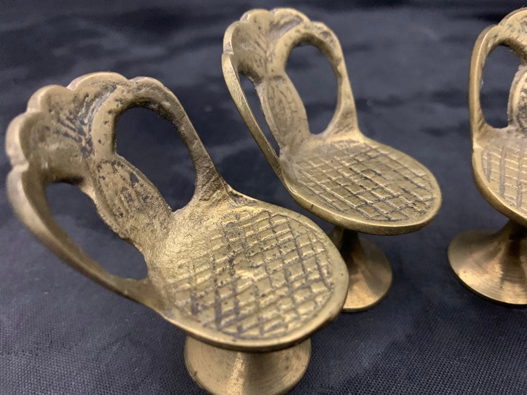 アンティーク　真鍮　ミニチュア　テーブル　チェア　ゴブレット　ポット　まとめ売