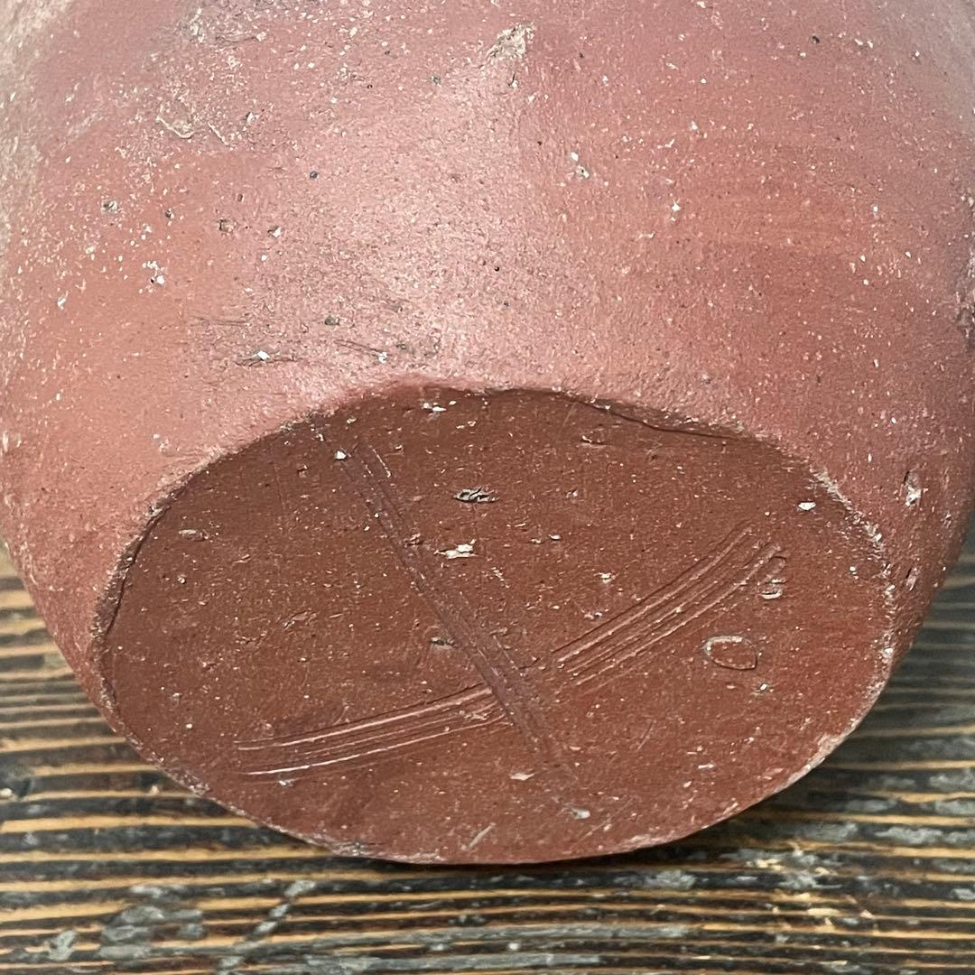 古備前 雀口 鳶口 壺 窯印 櫛目波状文 小壷 蹲 花器 花入