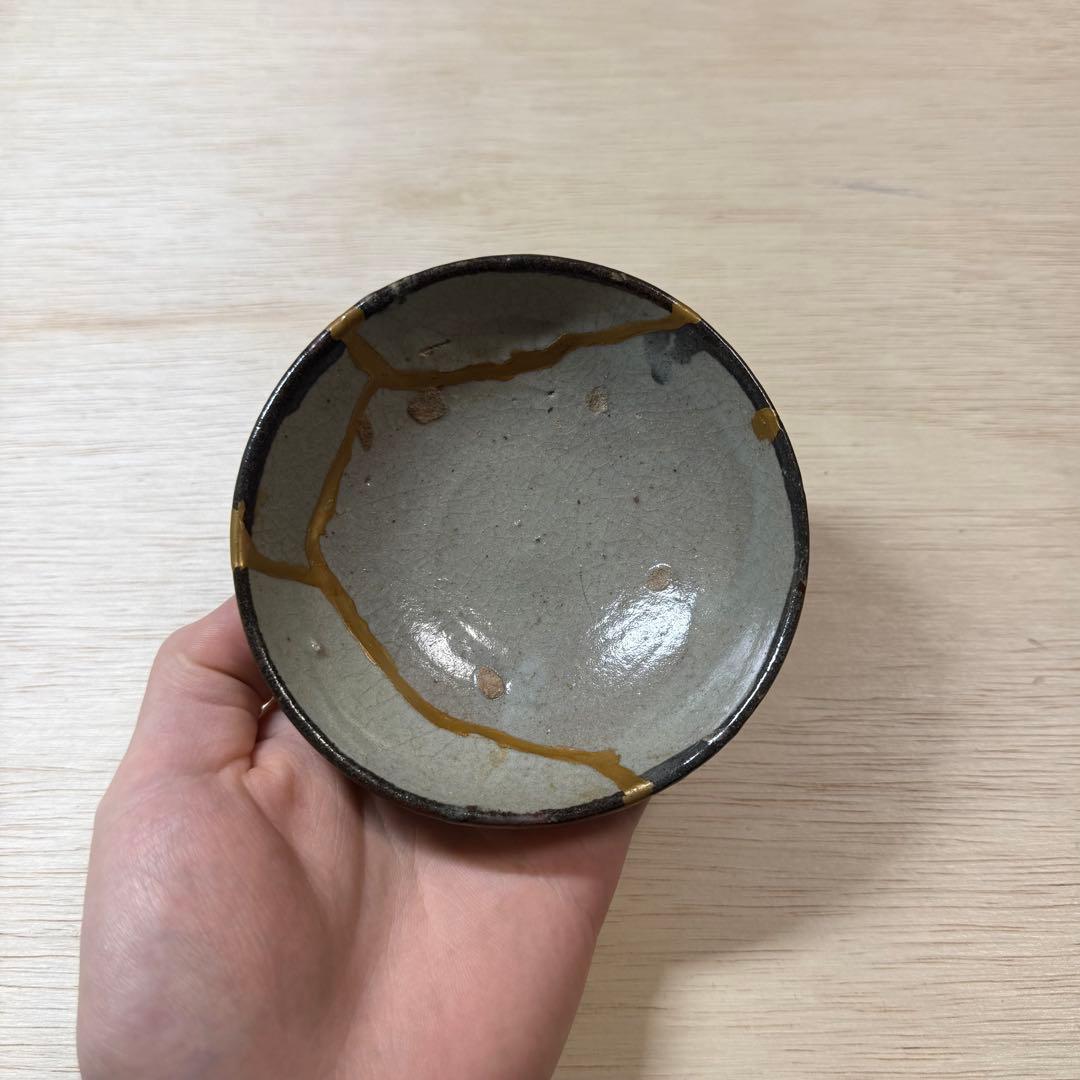 古唐津 皮鯨手 盃 山盃 桃山時代 江戸時代 陶片 初期伊万里 金継ぎ 古美術