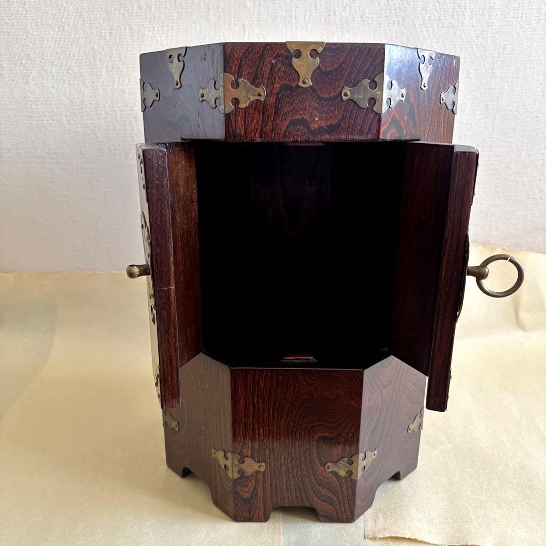 李朝家具　八角形　帽子入れ