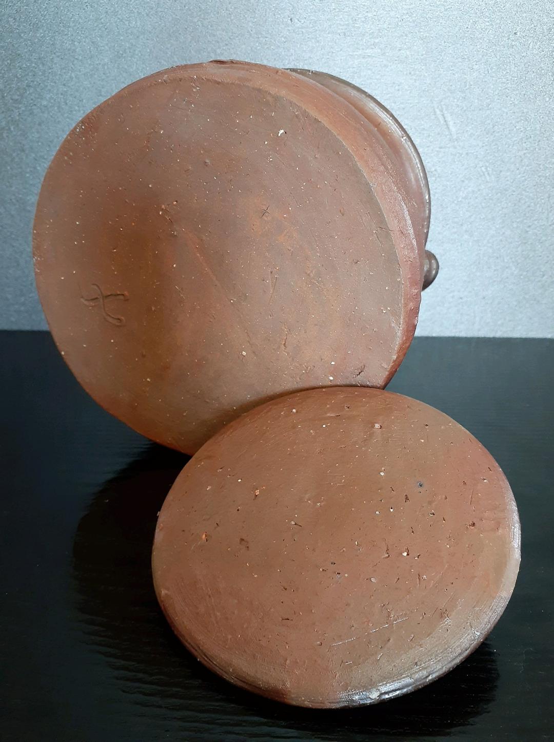 日本工芸会正会員　備前焼　【乗松俊行】造　矢筈口水指　共箱　共布　茶道具　茶器