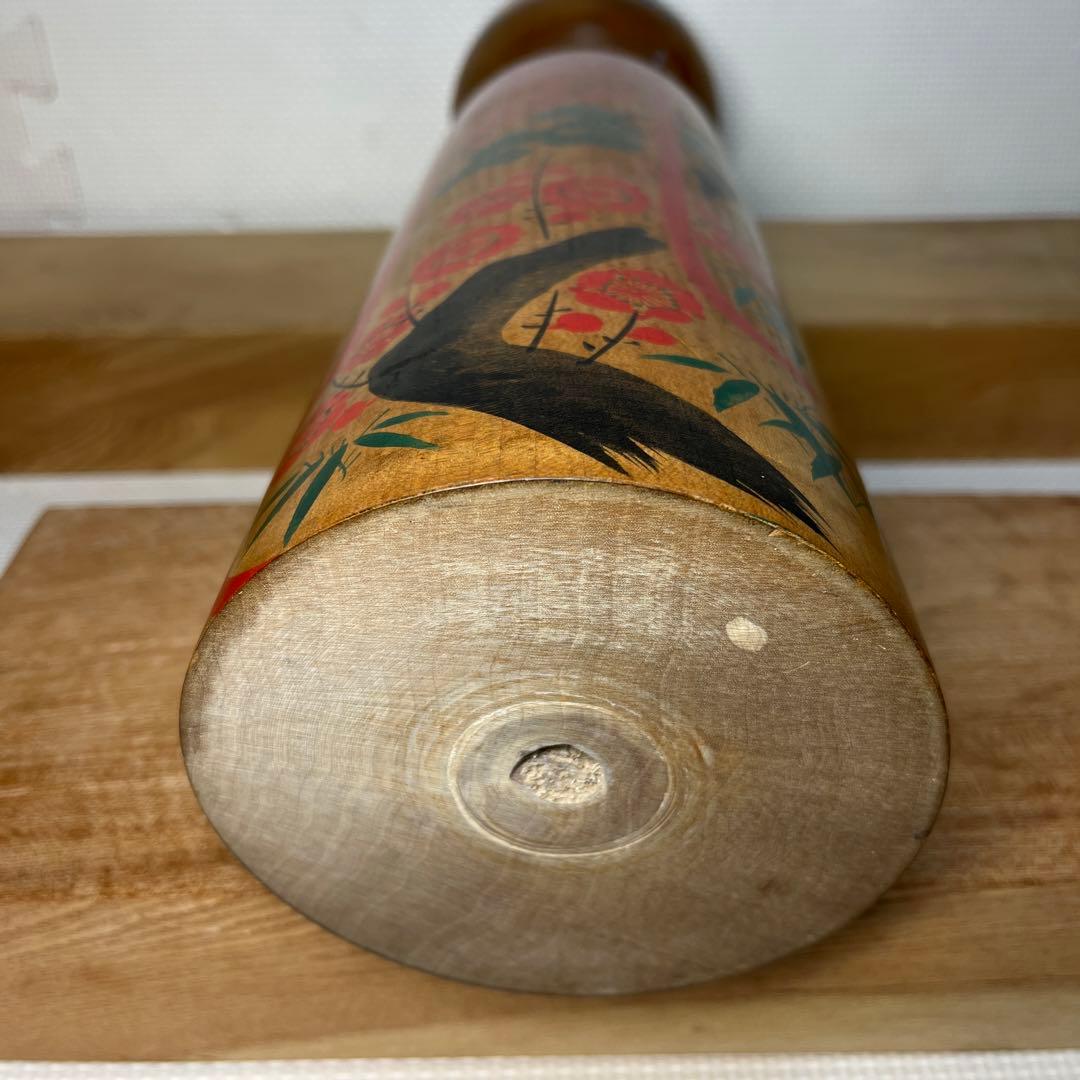 ⭕️木地山こけし1.5尺　伝統こけし　小椋啓太郎指導松竹梅模様　蒔絵師　小野寺重一