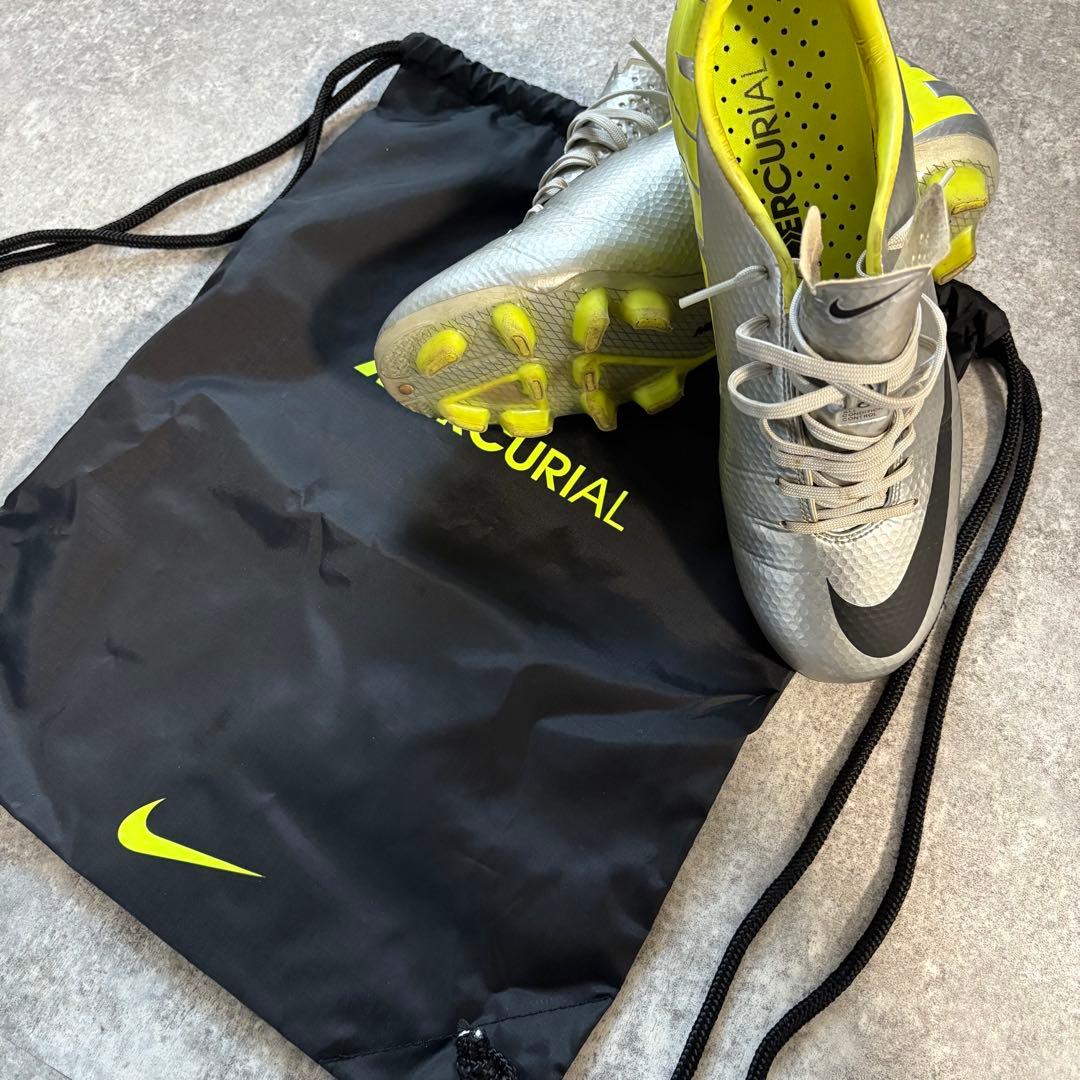 Nike Mercurial シルバー/イエロー スパイクシューズ　26.5cm