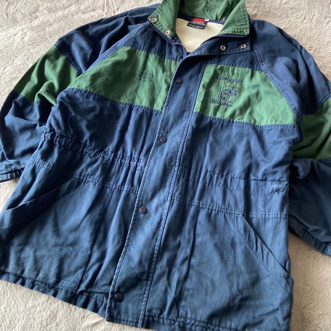 レア90s★カンタベリーオブニュージーランド ラグビー 刺繍 ジャンパー 紺緑M