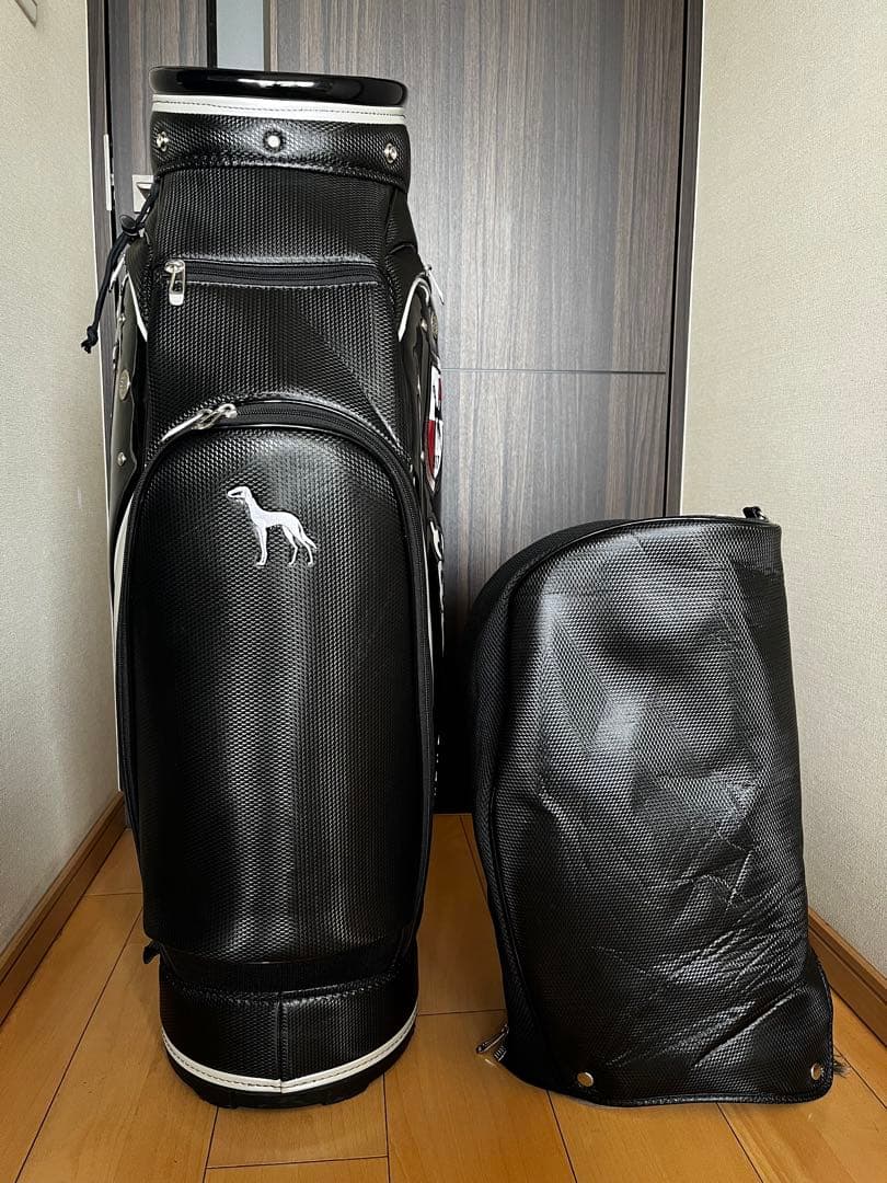 美品adabat アダバット カート型キャディバッグ　ブラック　9型　エナメル