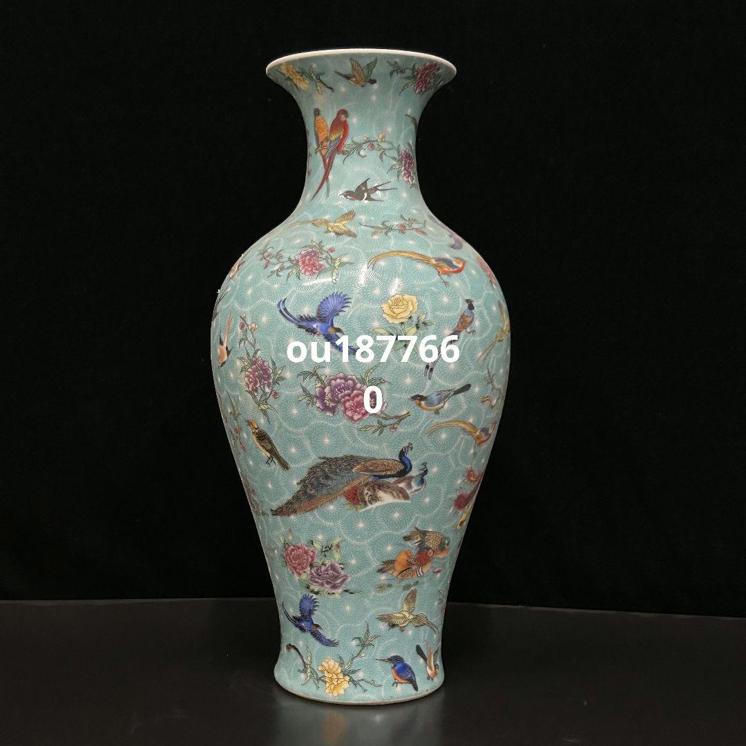 百鸟朝凤大花瓶 景徳鎮 陶磁器 装飾品 現代工芸品 美術品 置物