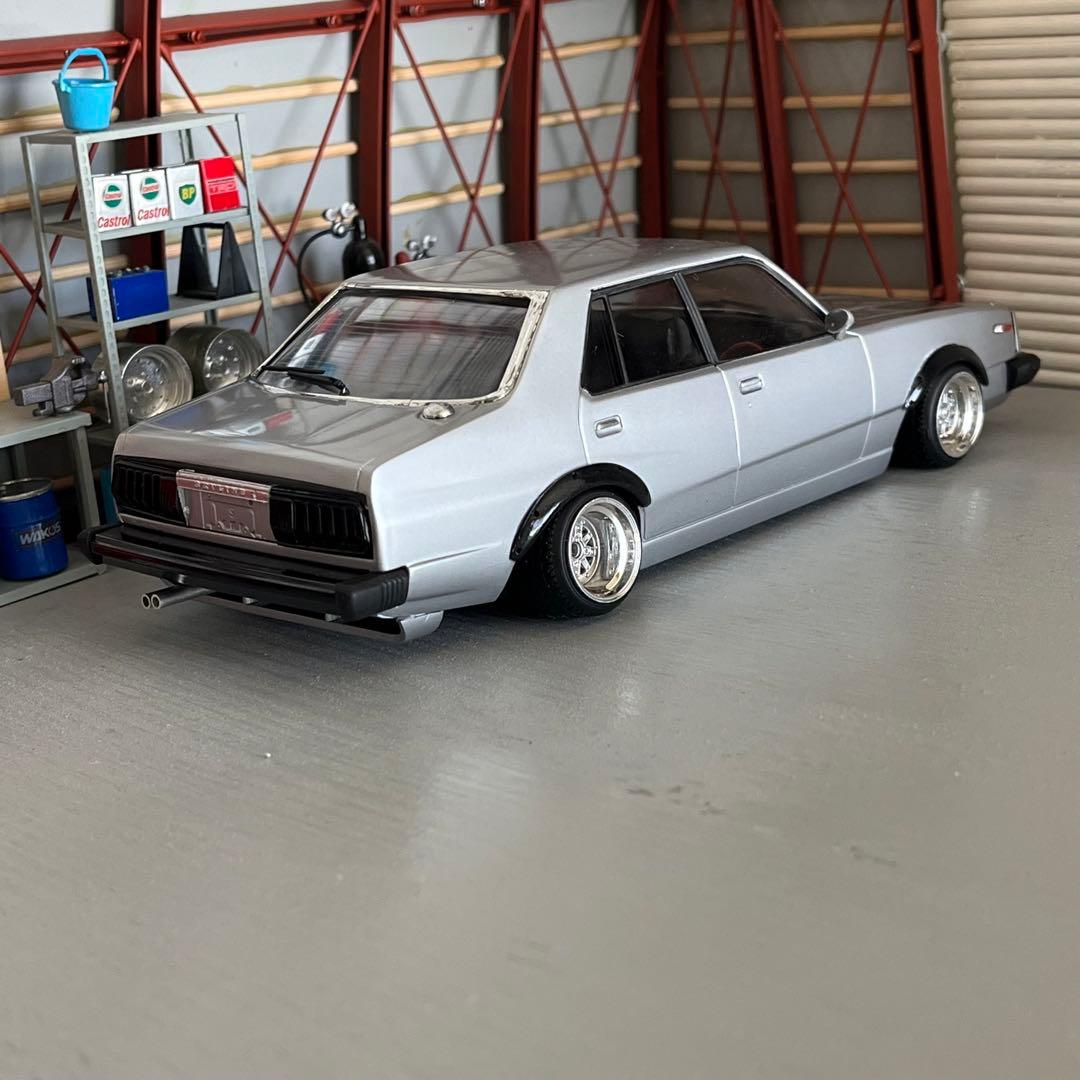 プラモデル車完成品　アオシマ　1/24  ジャパン4Dr  街道レーサー 旧車