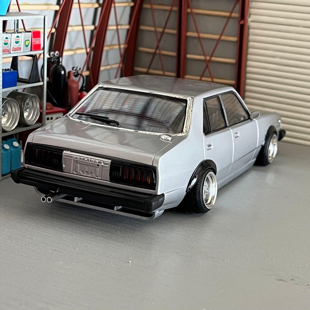 プラモデル車完成品　アオシマ　1/24  ジャパン4Dr  街道レーサー 旧車