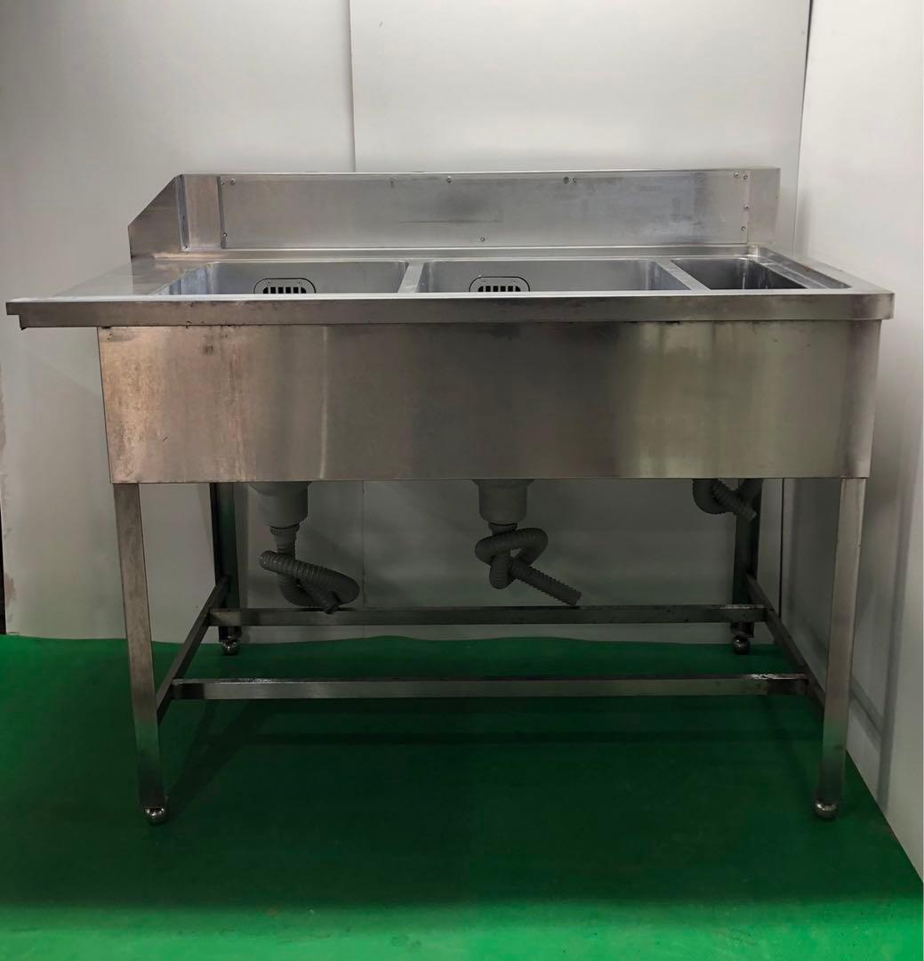 ☆地域限定送料無料☆ソイルド ニ槽　シンク　幅1300 ステンレス　業務用