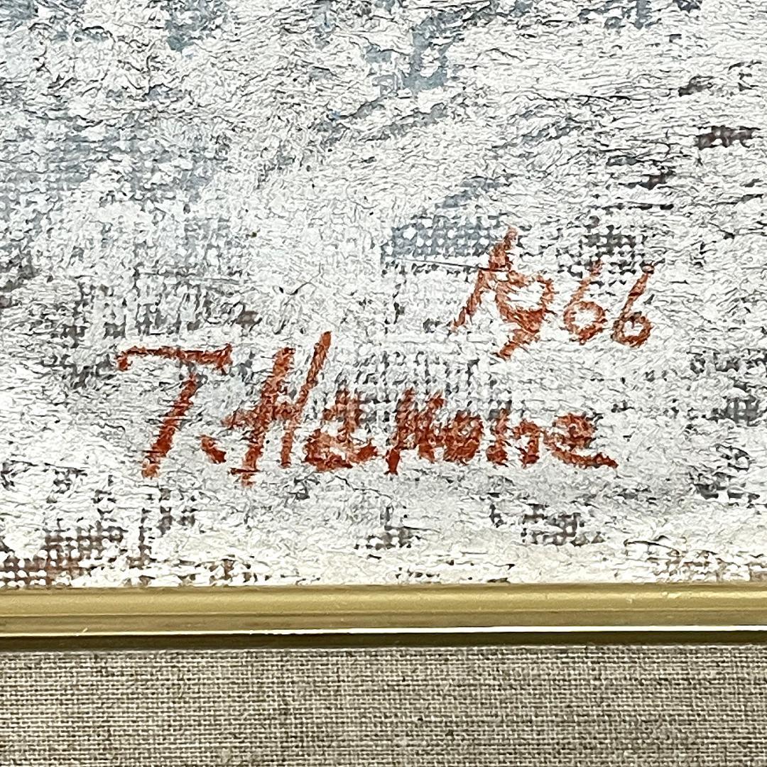 真作保証 箱根寿保『ハリスト教会のある高台』1966年作 肉筆 油彩画 15号