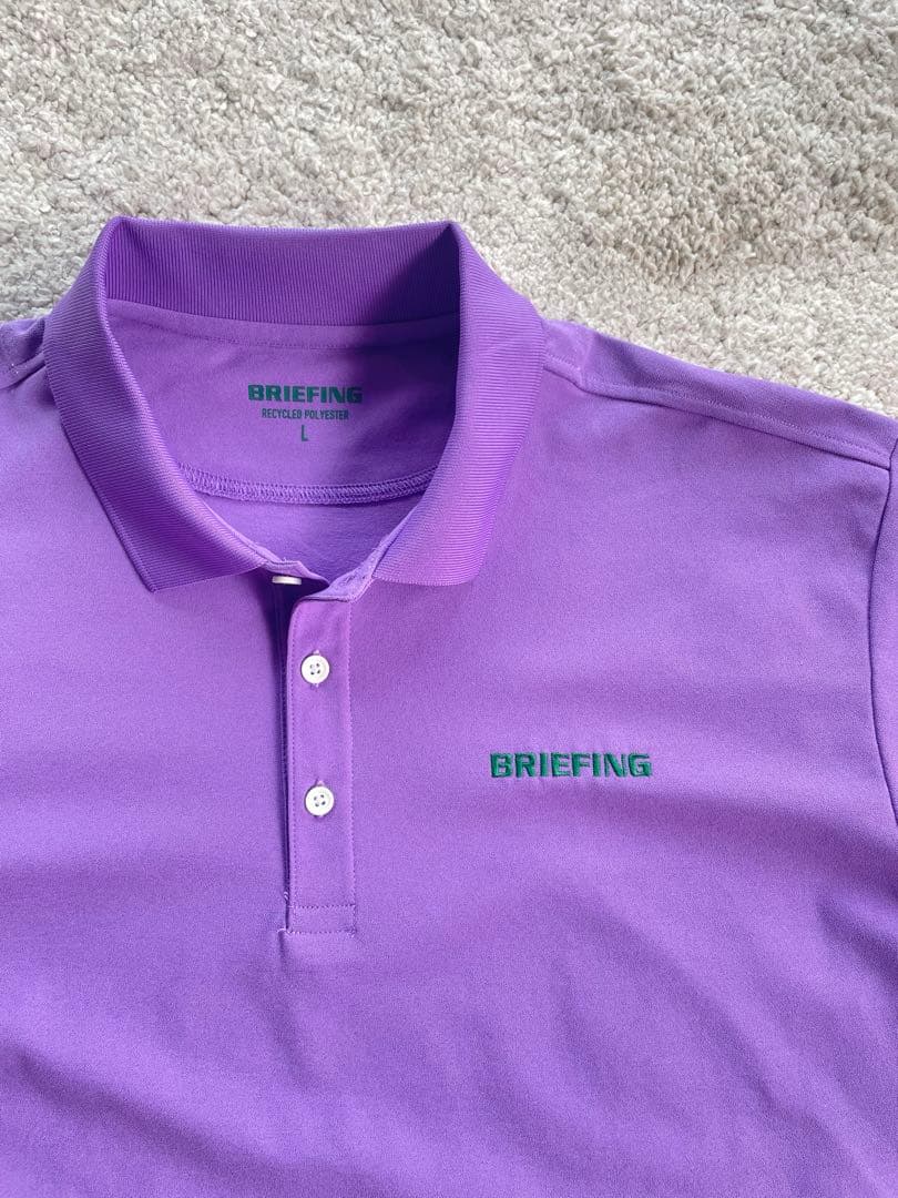 美品✨大きいサイズ【BRIEFING】ポロシャツ 現行 23ss 刺繍ロゴ L