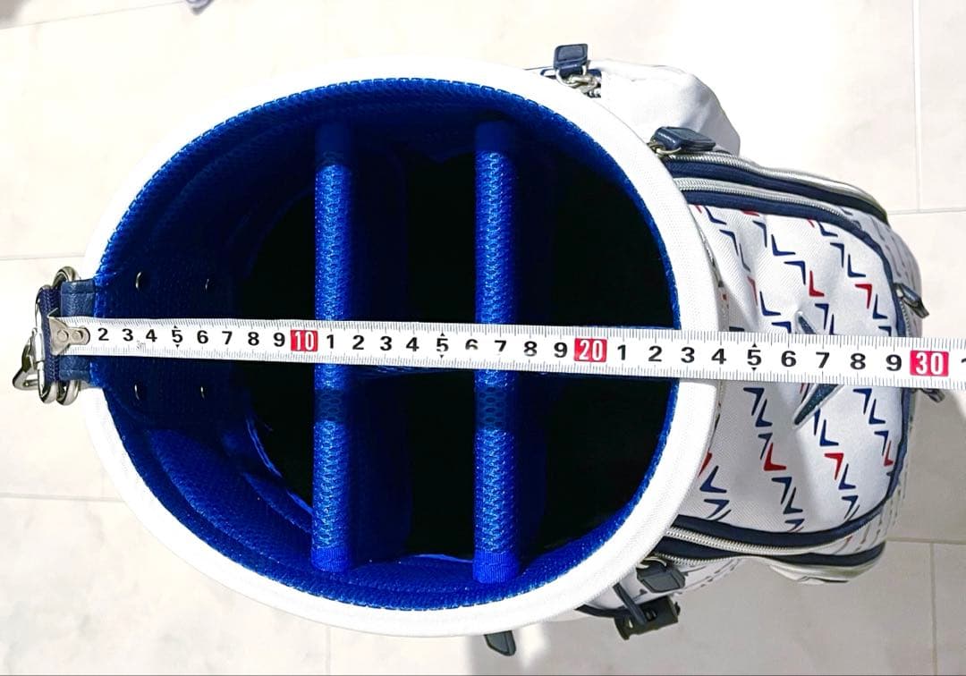 Callaway 幾何学模様 キャディバッグ　ホワイト ゴルフシューズ入れ付き