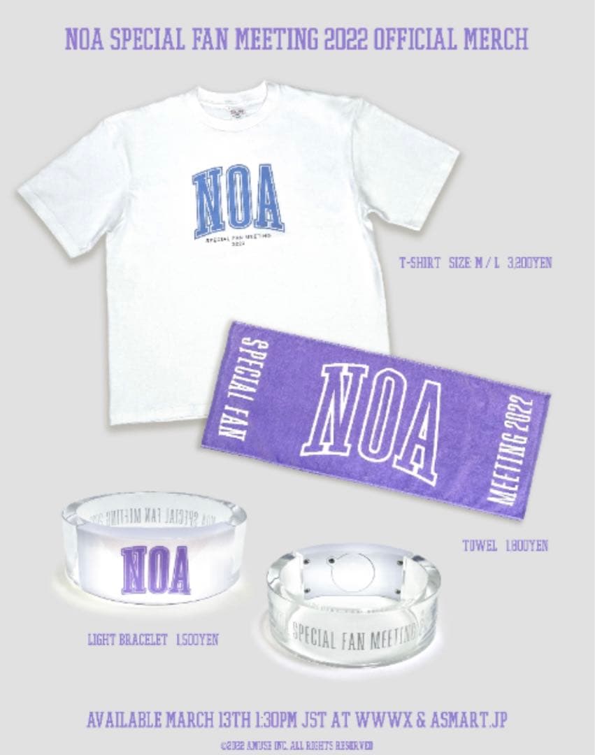 NOA FANMEETING ライトブレス Tシャツ タオル　グッズ