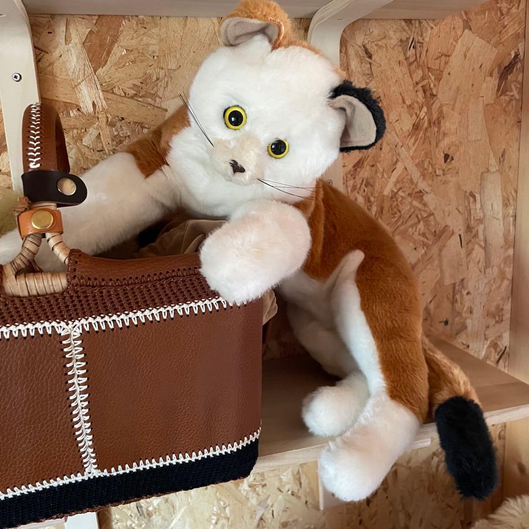 激レア　童心 DOUSIN リアル三毛猫 特大 ぬいぐるみ　レトロ