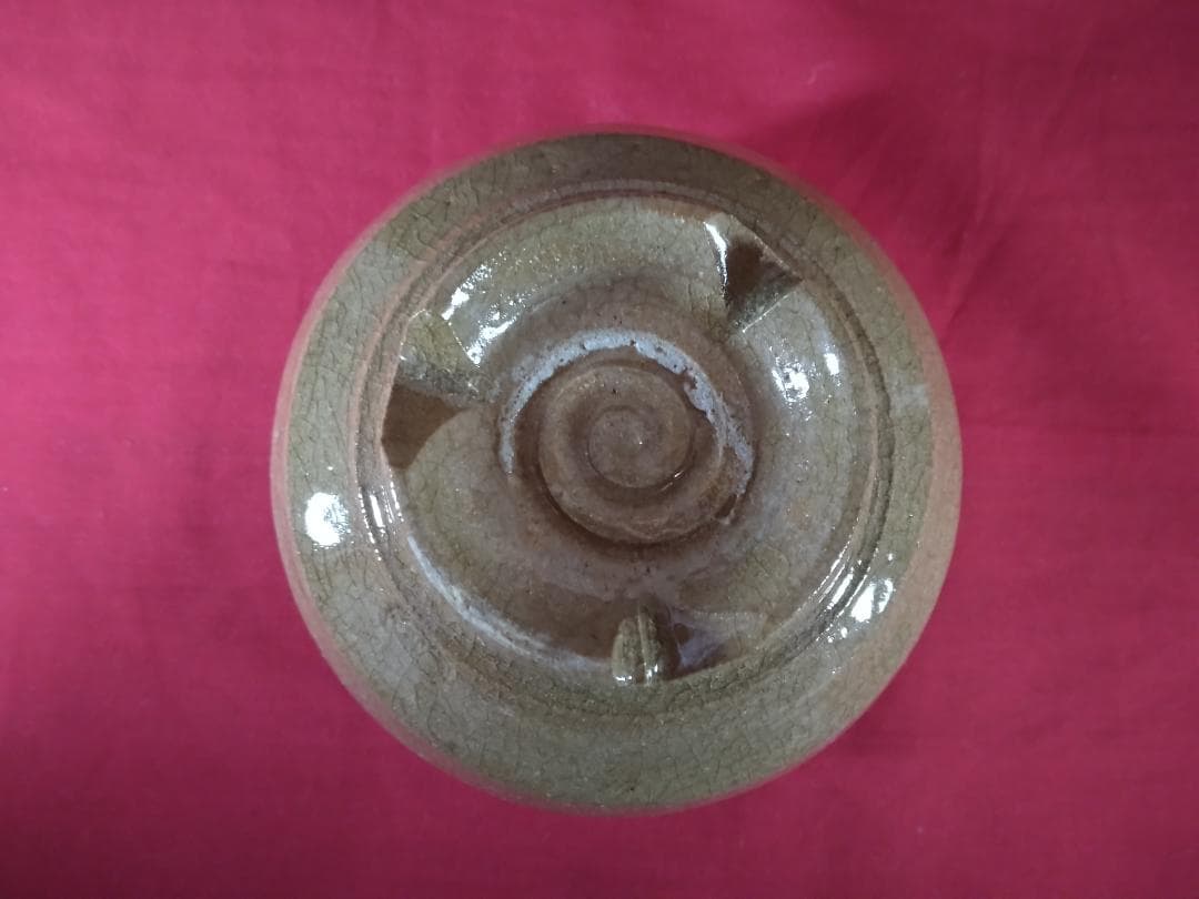 茶道具　　抹茶碗 　不老園 飽津窯 古萩写 　雲鶴 共箱