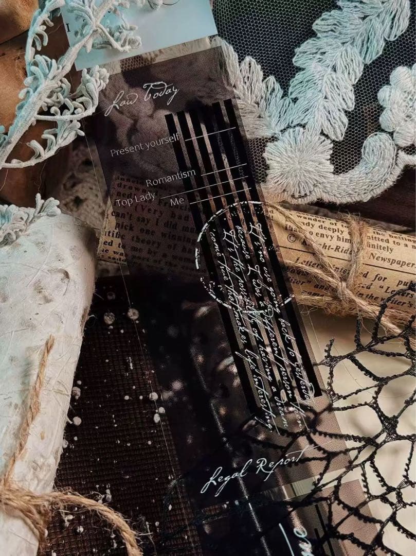 霖蓝汐原创手账《素色半透便签》海外マスキングテープ　マステ 【2649】