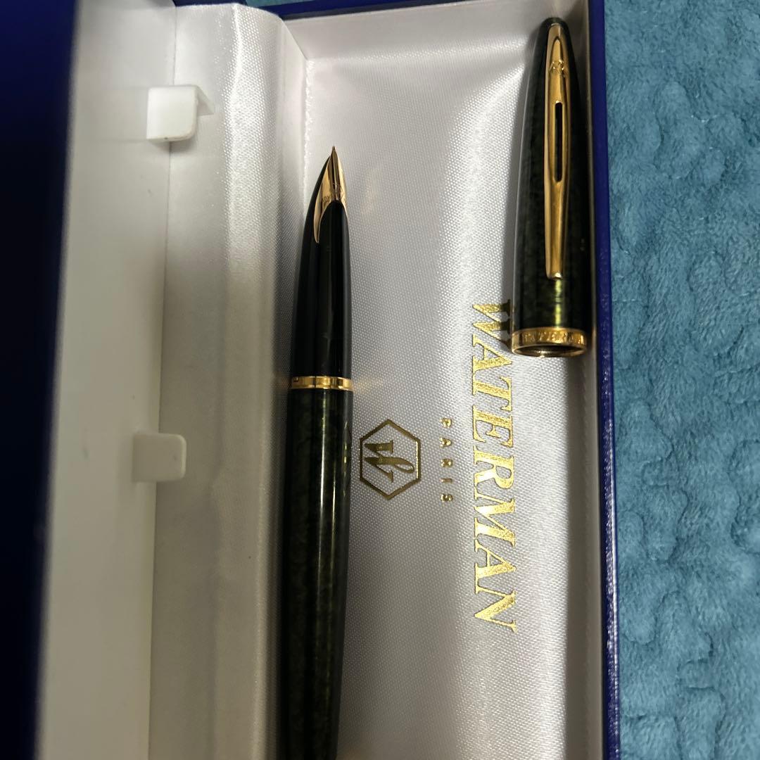 d*9様 WATERMAN 万年筆 黒 専用ケース付き、金18K