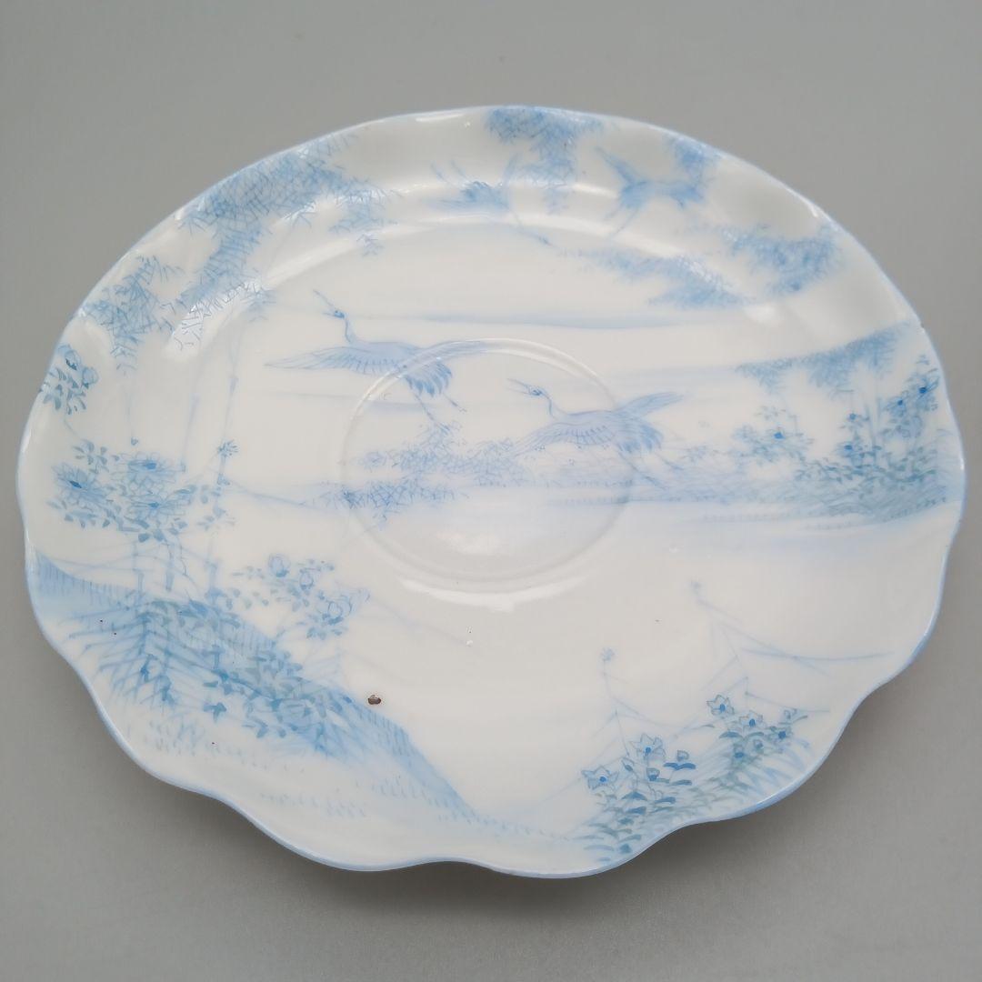 明治期　横浜焼 　井村彦次郎　波型 カップ＆ソーサー　エッグシェル 里帰り