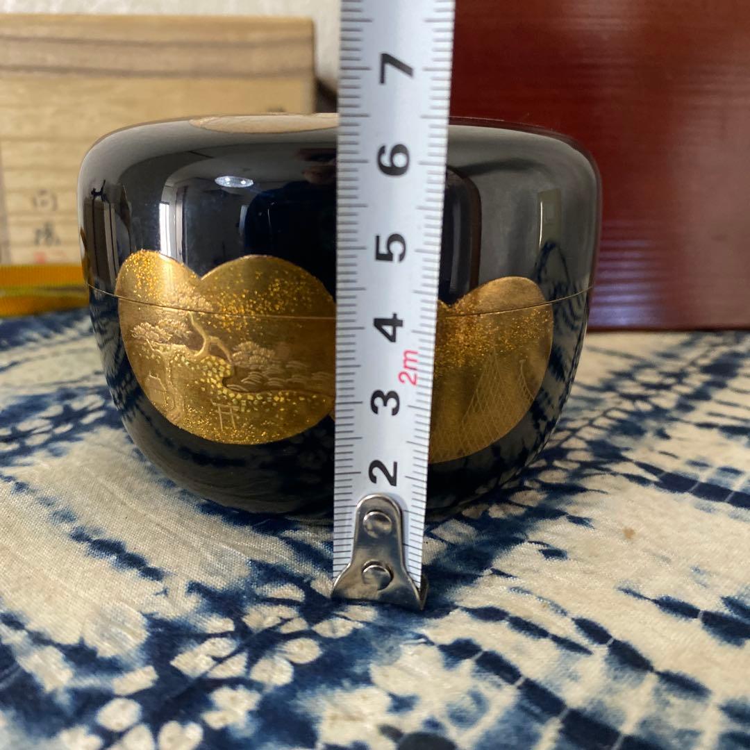 向陽　団扇蒔絵平棗　二重箱　茶道具