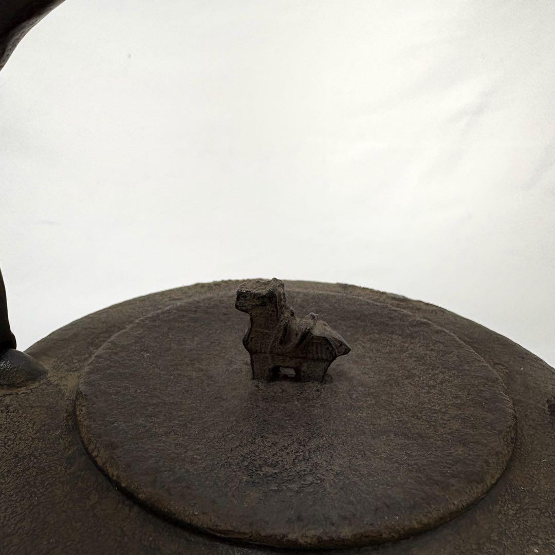 南部鉄器　鉄瓶　岩戸賢一郎作　鉄瓶　角万代松　1.2L 馬　伝統的工芸品　岩手県