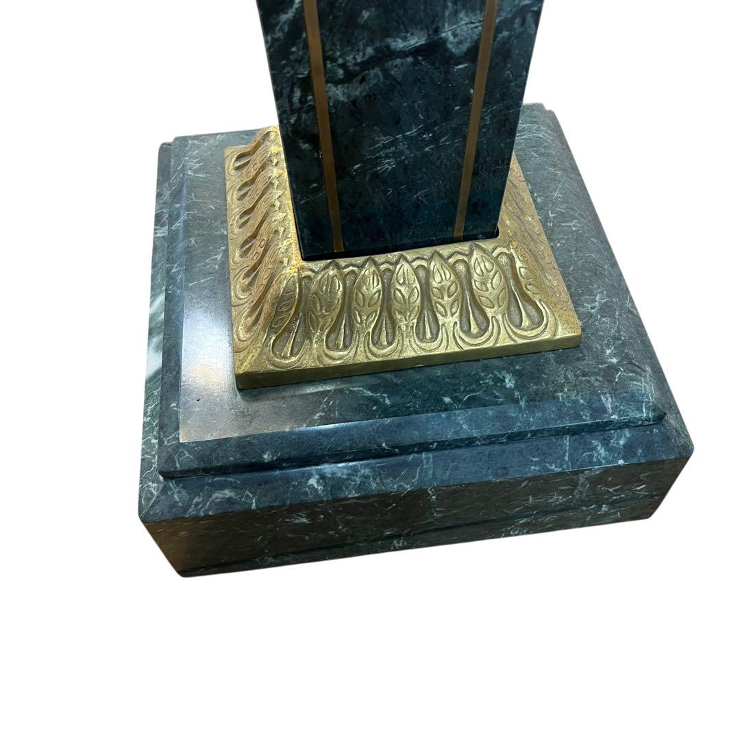 超希少　大理石　金彩装飾　ライオン彫刻　台座