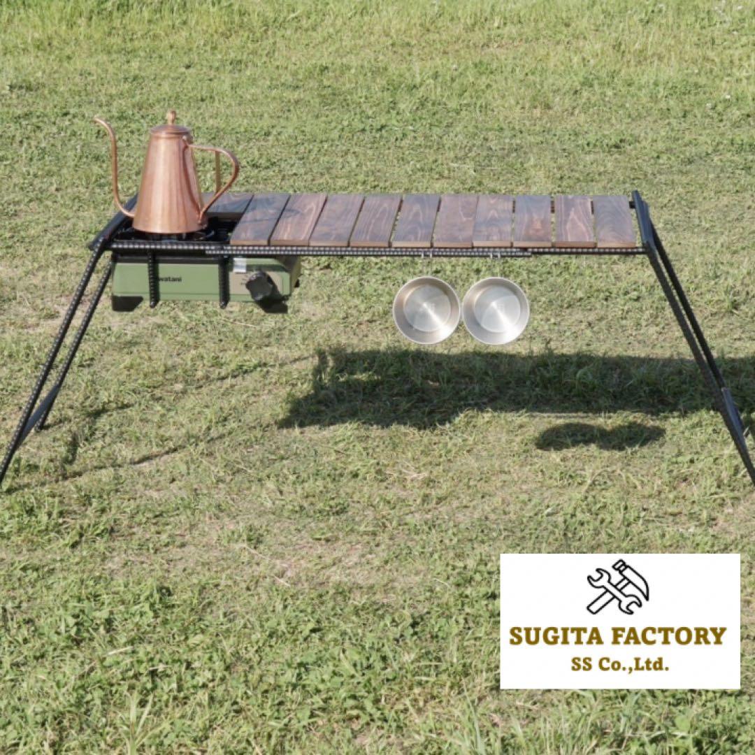 檜無垢材　タフまるJr対応アイアンテーブル　ローテーブル　L型