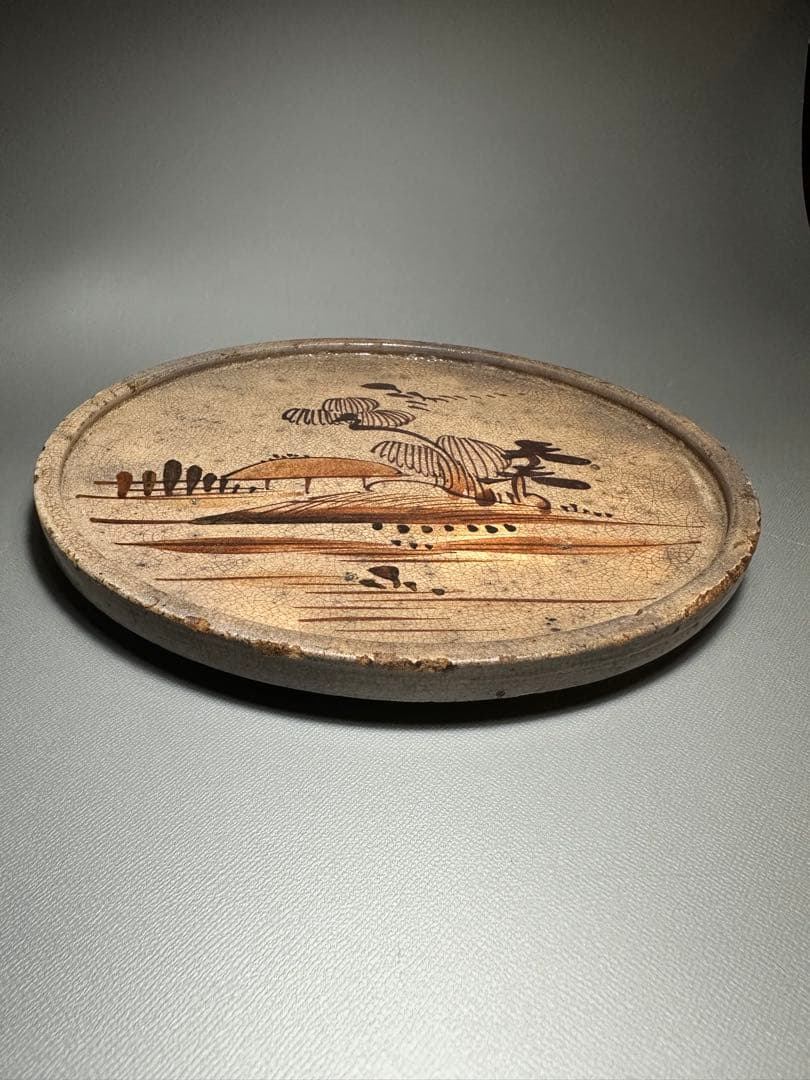 瀬戸　行燈皿　油皿　絵瀬戸　検索:灯火器　江戸時代後期