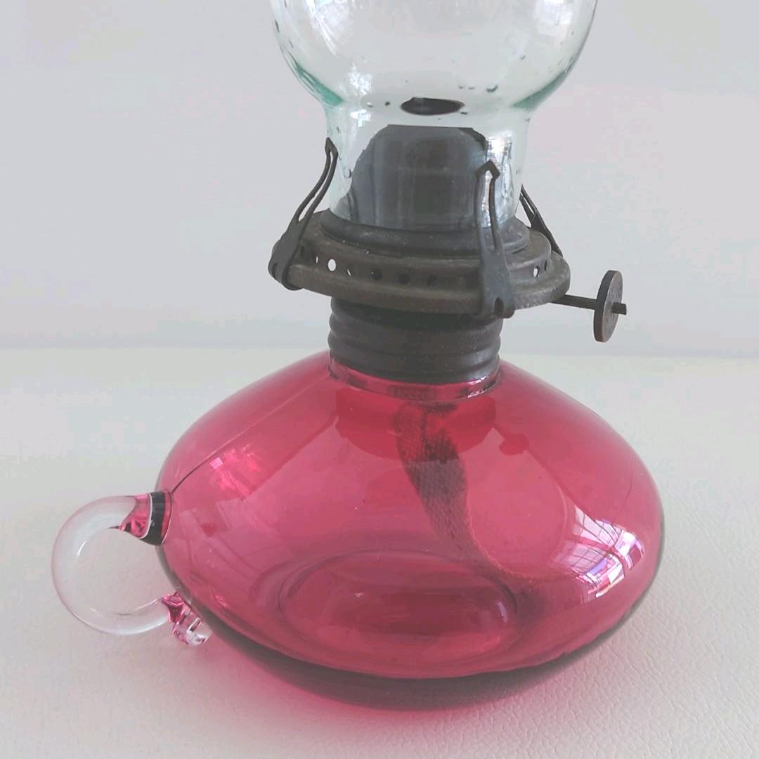 大正~昭和初期　赤ガラス　アルコールランプ