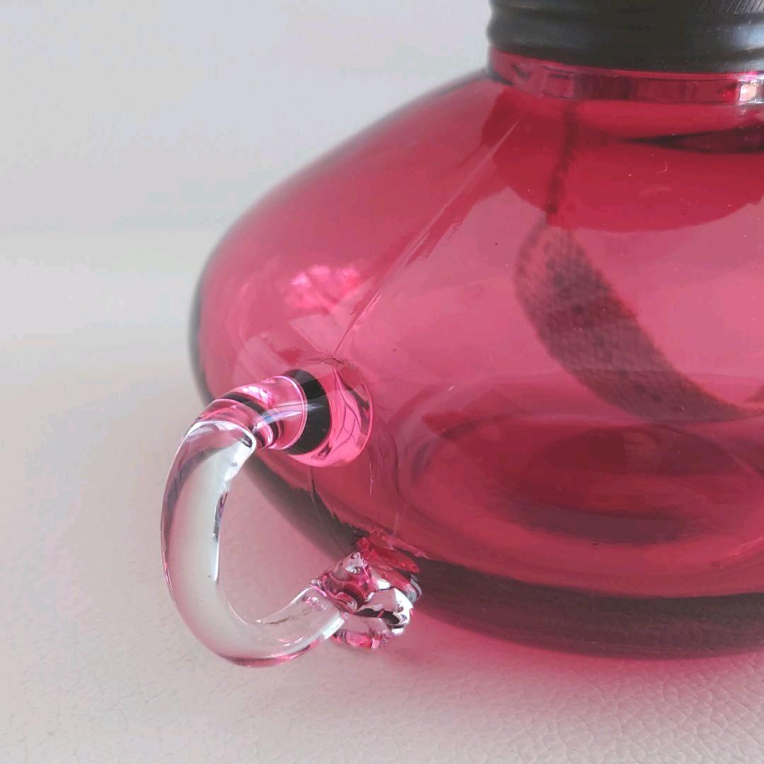 大正~昭和初期　赤ガラス　アルコールランプ