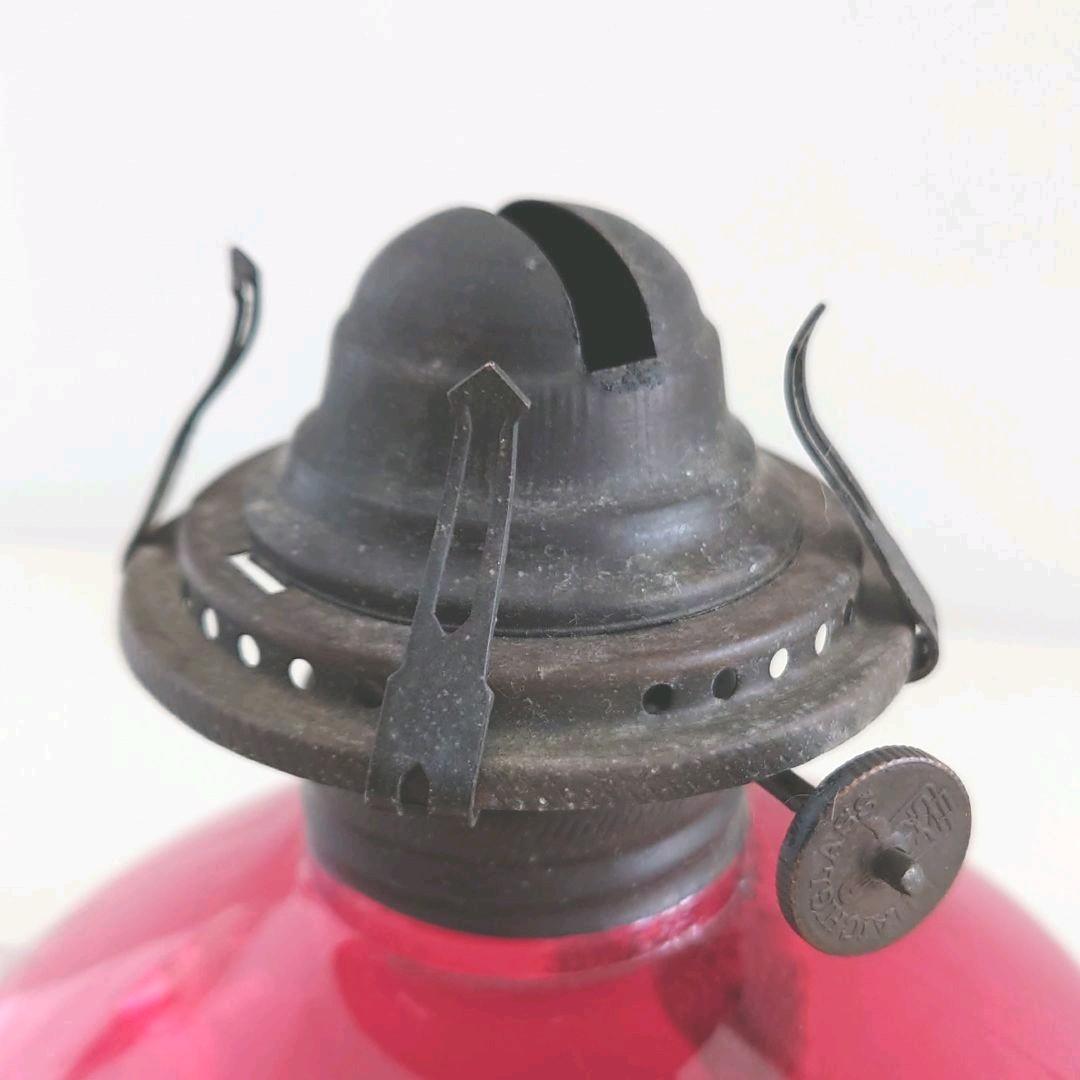 大正~昭和初期　赤ガラス　アルコールランプ