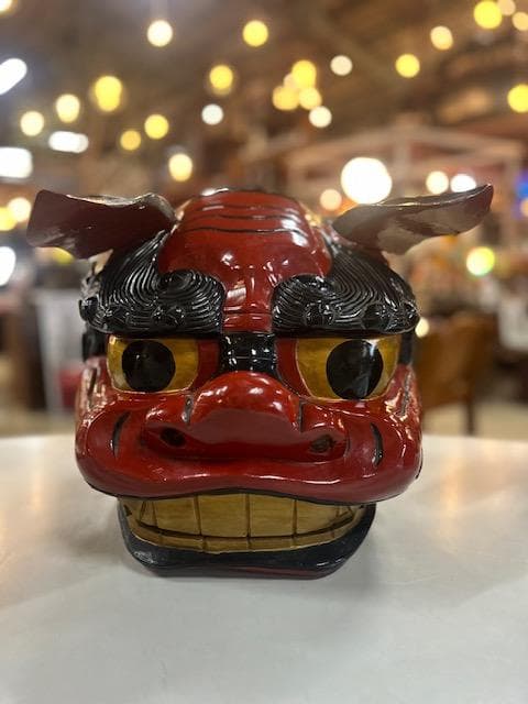 獅子頭　獅子舞　雄・雌　縁起物　実物木彫