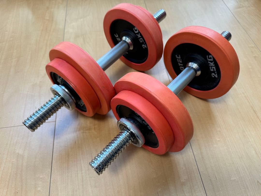 iROTEC 45cmシャフト ラバーダンベル（10kgセット×2)