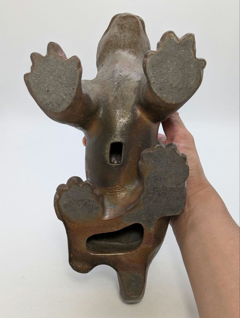 岡山県重要無形文化財 浦上善次 備前焼 寅 共箱共布栞 虎 トラ 干支置物 陶彫