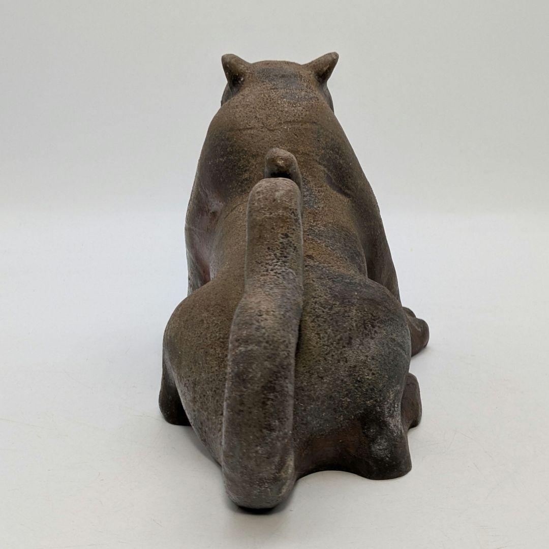 岡山県重要無形文化財 浦上善次 備前焼 寅 共箱共布栞 虎 トラ 干支置物 陶彫