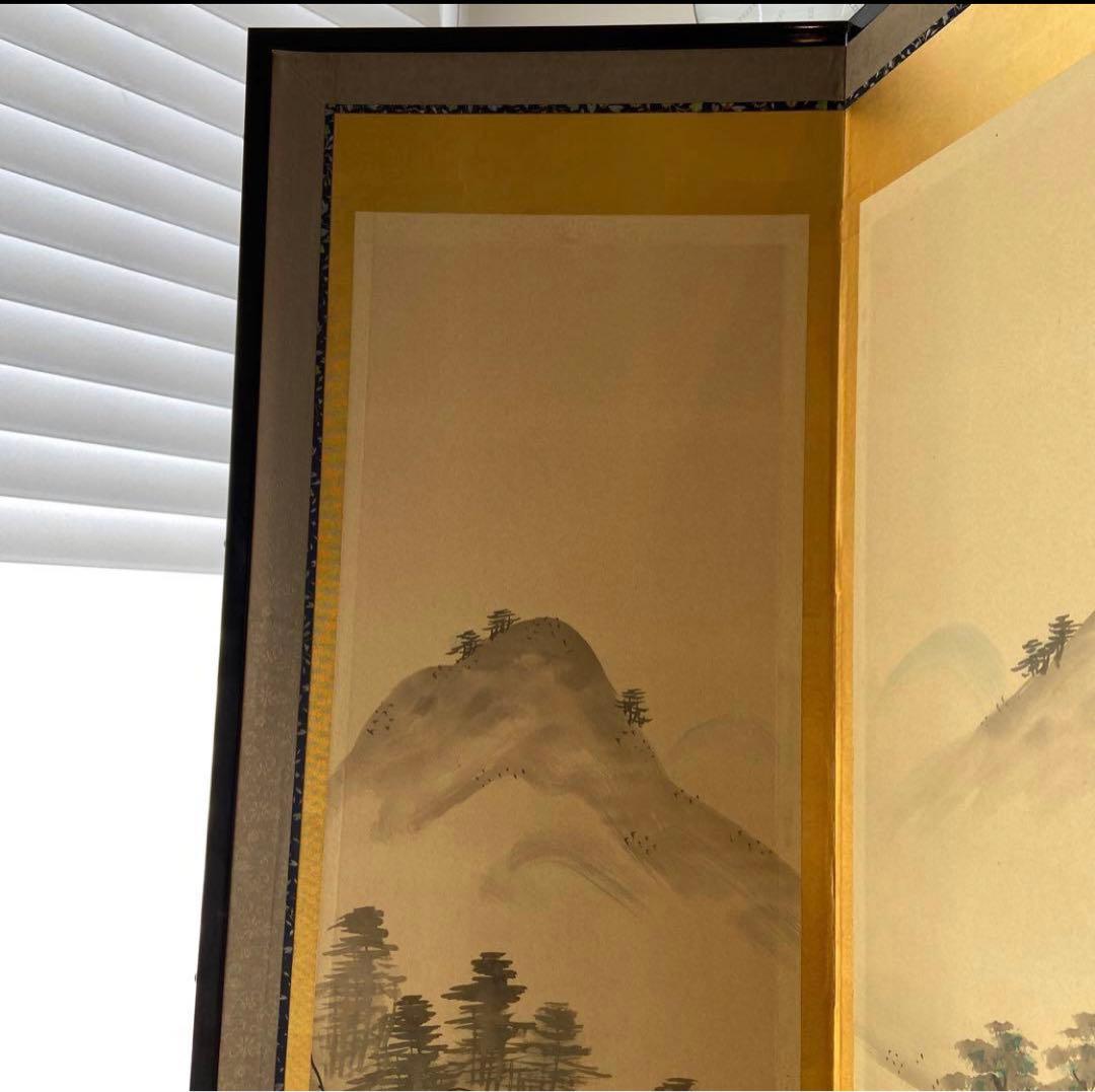 水墨画 山水画風屏風