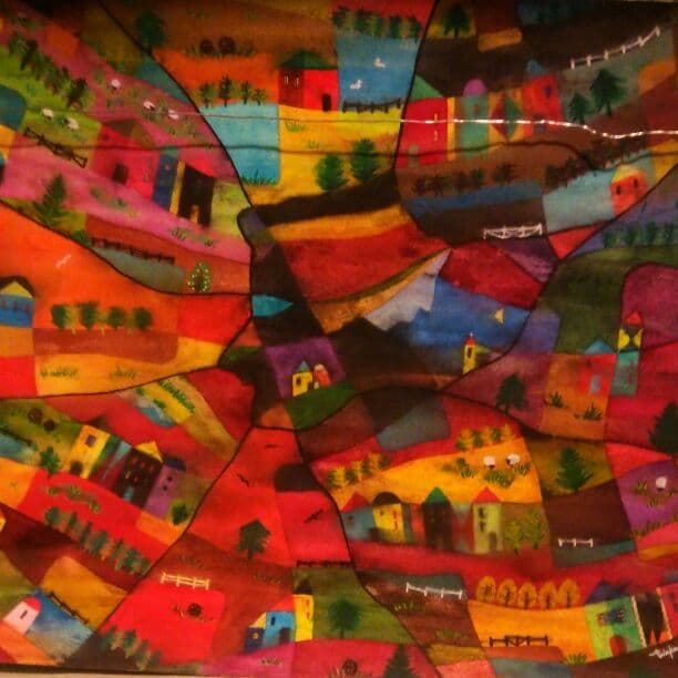 水彩画。「田園シンフォニー、2」若松愛子