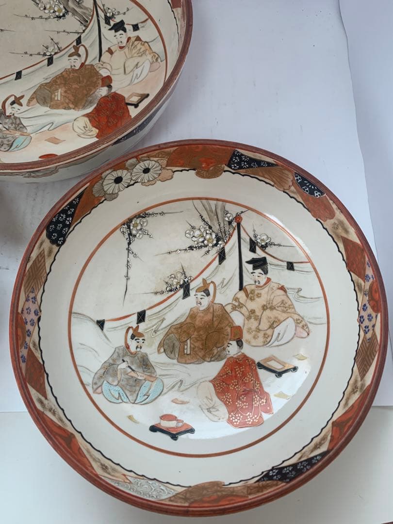 明治赤絵九谷三ッ鉢 送料込み