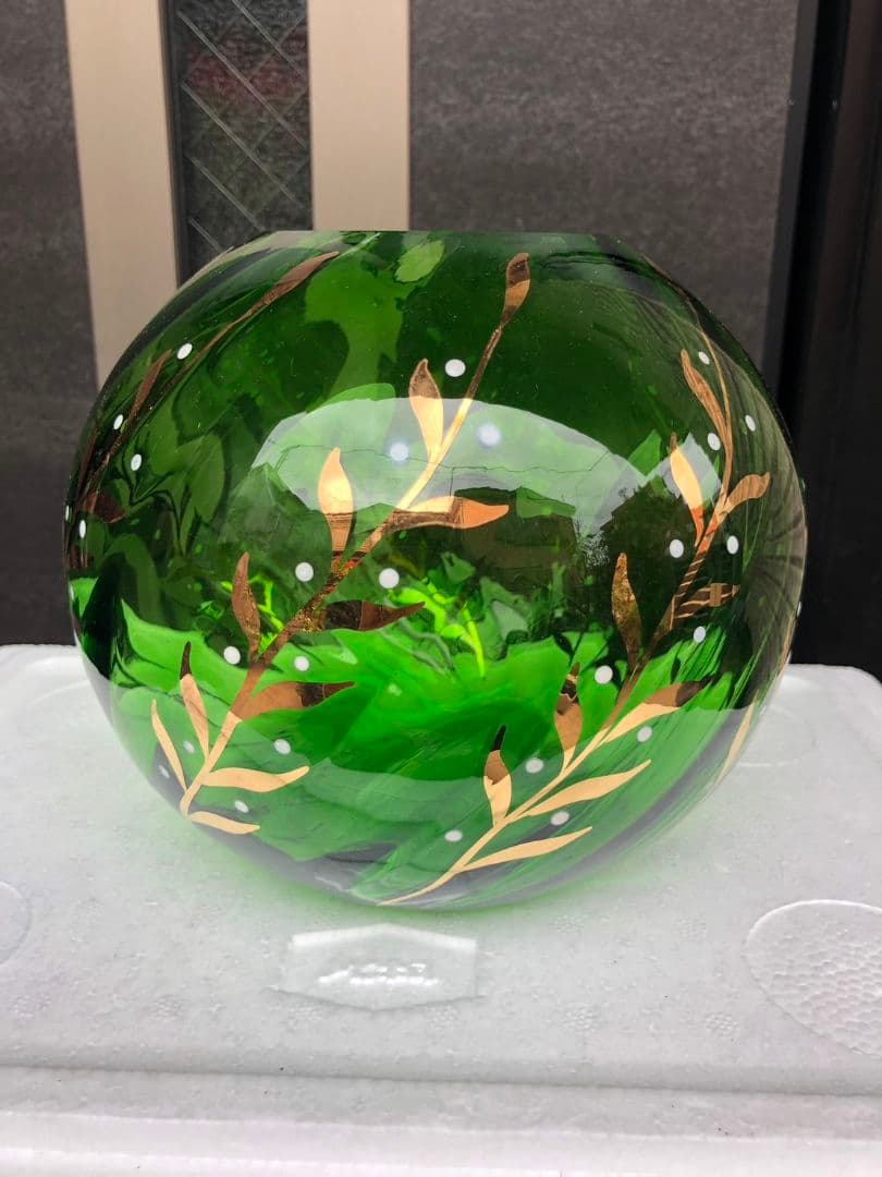 ボヘミアグラス　カリグラス　チェコスロバキア　三越　花瓶　ガラス工芸　伝統工芸